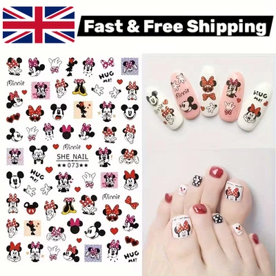 Mickey Minnie Mouse Nail Art Stickers – Self Adhesive Transfers for Manicure