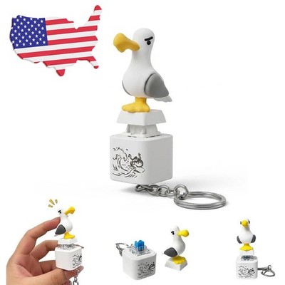 Seagull Mine Keychain Button with Sound Rechargeable Keyboard Clicker Fidget Toy