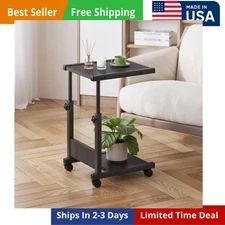 Overbed Table Hospital Bed Table,Pneumatic Mobile Standing Desk&Rolling Lapto...