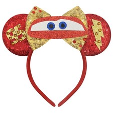 Car Mouse Ears Headbands for Adult Park Ears Red Sequin Bows Mouse Ears, 1 Co...