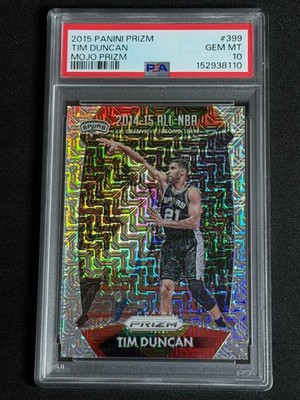 2015 Panini Prizm Mojo Prizm Tim Duncan #399 PSA 10 GEM MINT SSP Spurs /25 POP 1