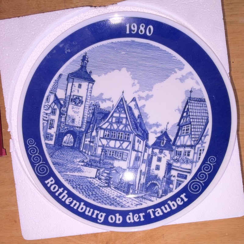 1980 Rothenburg ob der Tauber Germany Decorative Collector Plate