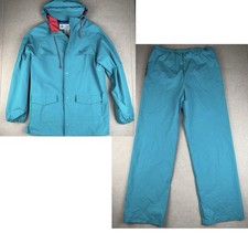 Columbia Youth XL 20 Rain Pants Jacket Set Teal Waterproof PVC Nylon Outdoor