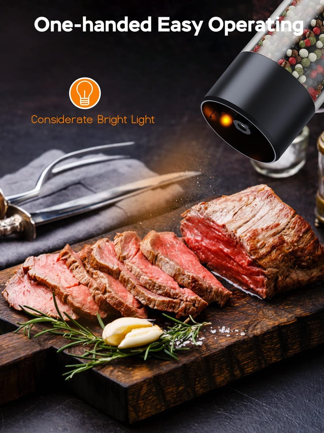 Upgraded Larger Capacity: Electric Salt and Pepper Grinder Set Rechargeable... 