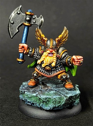 Painted Durnak Gurim, Male Dwarf Warrior - TableFigs for D&D or Pathfinder
