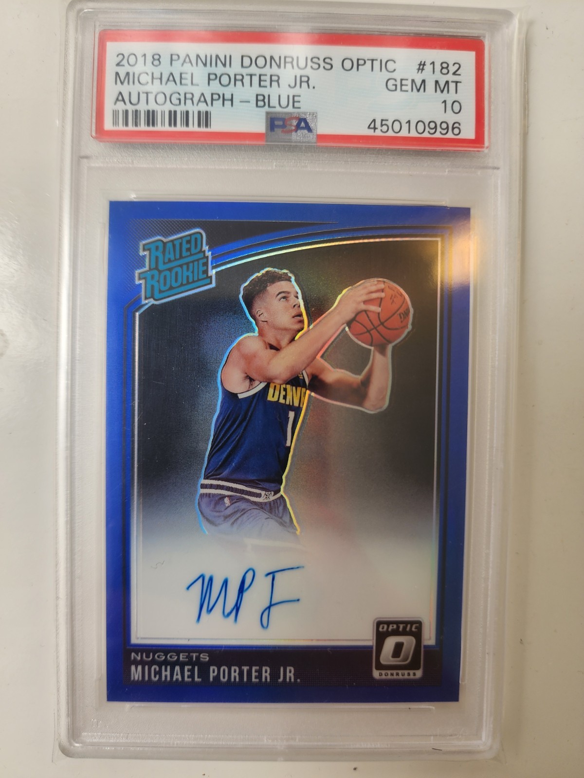 MICHAEL PORTER JR /49 BLUE OPTIC ROOKIE PSA 10