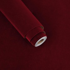 Dark Red Fabric Velvet Wallpaper Soft Felt Drawer Liners Self Adhesive Velvet...