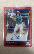 Evan White 2021 Panini Donruss Optic Rated Rookie Signatures #RRS-EW Red /99