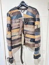 MAISON MARTIN MARGIELA x H M Leather Belted Motorcycle Jacket Size M