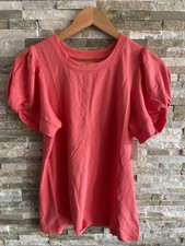 Ladies Coral Super Soft Feel Short Sleeve T Shirt Top Puff Sleeve Size M Uk 12 