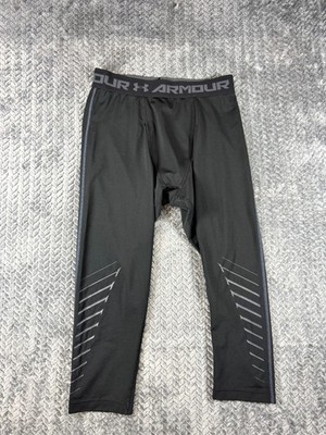 Under Armour Compression Leggings Men 26W Black Exo Print 3/4 Length Performance