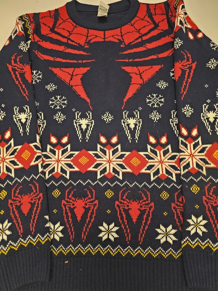 Человек-паук Рождество Xmas джемпер свитер от Merchoid Marvel унисекс мужчин женщин - Изображение 2 из 4