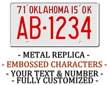 Oklahoma 1971 METAL EMBOSSED License Plate Personalized Custom Car Auto REPLICA