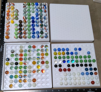 NO MARBLES - LARGE 100x 20mm Marbles Display Storage Sorting Tray Case