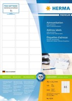 Herma Adressetiketten Premium A4 Weiß 38,1X21,2 Mm 6500 StüCk