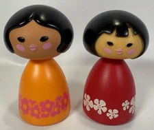2 Vtg Avon It's a Small World Doll Decanter 5" Decorative Shampoo Bottle Empty