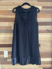 Vintage Gap Women's Black 100% Silk Dress With Slip Size L