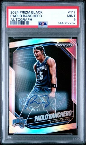2024 PANINI PRIZM BLACK AUTO #117 PAOLO BANCHERO PSA 9