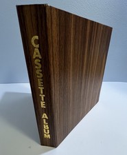 Vintage REALISTIC CASSETTE ALBUM Storage Woodgrain Case Holds 12 Tapes