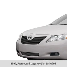 For Toyota Camry 07-09 Main and Bumper Grille Kit 2-Pc Black 8x6 mm Horizontal