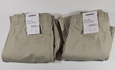 Lot of 2 Sonoma Pull-On Chino Khaki Pants Boys S Small Pull Up Kohls NWT