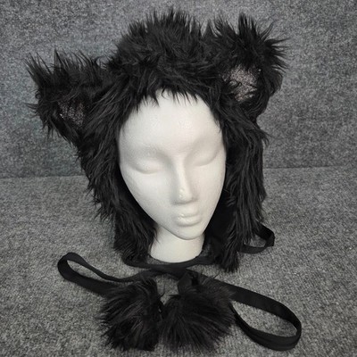 J Valentine Black Furry Kitty Cat Costume Rave Emo