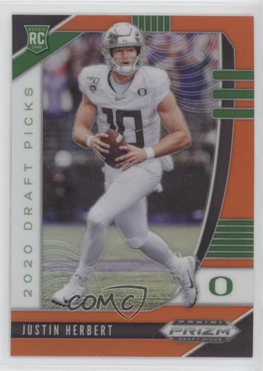 2020 Panini Prizm Draft Picks Rookies Orange Justin Herbert #102 Rookie RC 0if0