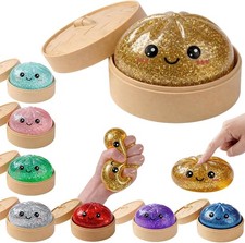 Squishies de albóndigas brillantes caja misteriosa juguete para apretar juguetes para aliviar el estrés