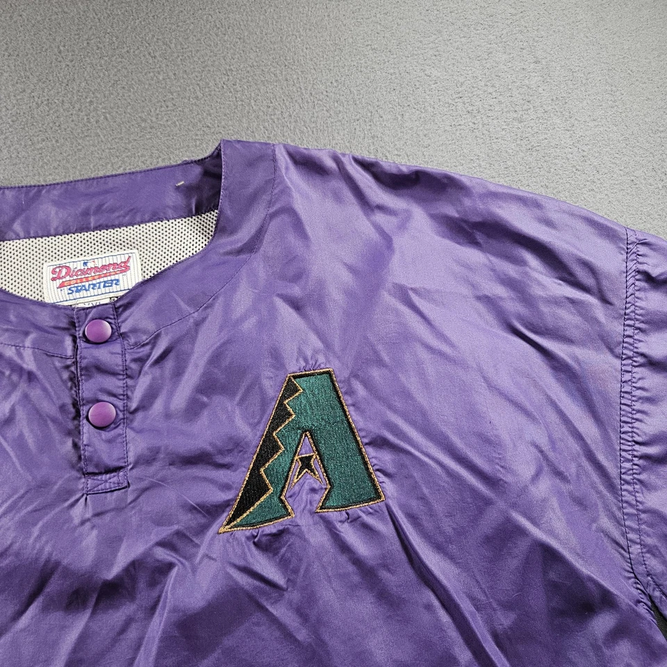 Camisa Arizona Diamondbacks Para Hombres 2XL Púrpura MLB Béisbol Starter Pullover Ventilado Foto 2 de 4