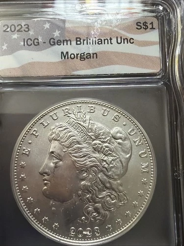 2023 $1 Morgan Silver Dollar - ICG Certified Gem BU. High Grade Potential!!4155