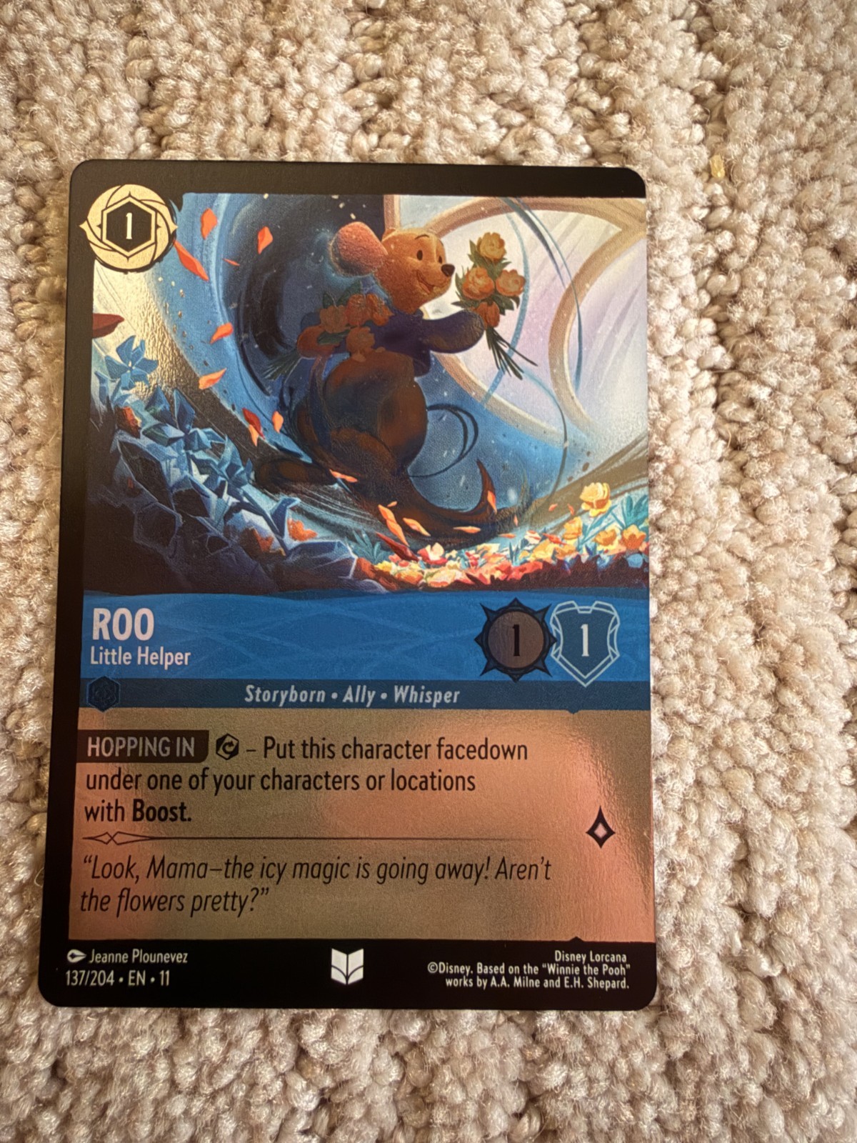 Roo Little Helper 137/204 Winterspell Cold Foil MISCUT ERROR Disney Lorcana NM