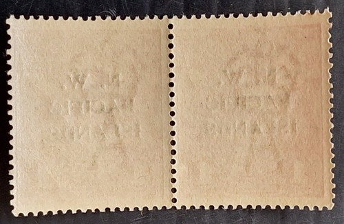 Scarce 1918 Australia Die1-Die 2 Pair 1d Carmine Red KGV Stamps NWPI O/P MUH - Picture 3 of 3