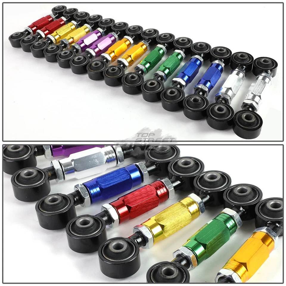 Brazo/barra de control inclinable puntera inferior trasera de acero inoxidable negro para 88-00 civic eg ek ej Foto 3 de 4