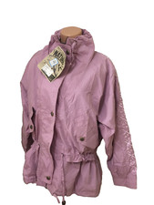 Women's 80s cotton windbreaker jacket pockets lined pastel purple L New