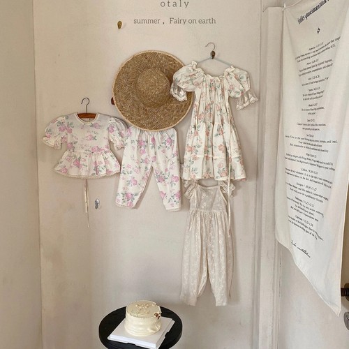 Vintage Embroidery Toddler Girls Romper Jumpsuit Girls Clothing Kids Strap Pants - Picture 3 of 11