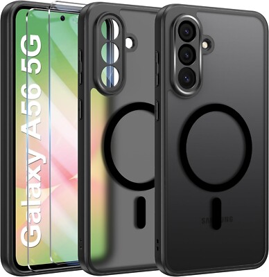 Hülle + 2X Schutzglas  für Samsung Galaxy A56 5G Panzerfolie MagSafe Case 9H