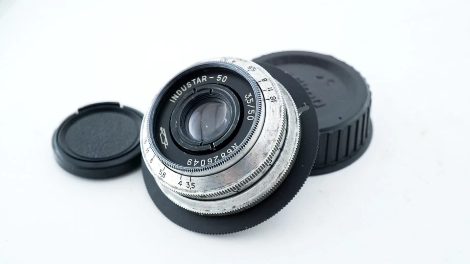 Vintage SLR Silver KMZ Industar 50 3,5 50mm Zenit lens M39/M42/Nikon F portrait - Image 3 of 4