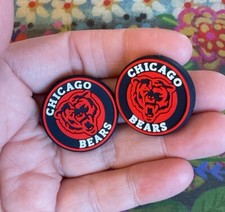 2 Piece CHICAGO Football Team Silicone Focal Beads DIY Jewelry Pens Sports Beads