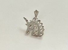Unicorn Head Sterling Silver Charm Pendant Excellent Pre-owned Condition