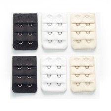 More of Me to Love Bra Extender 6-Pack - Black, White, Beige - 2/3/4-Hook