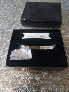 Sister Bangle  Open Cuff Bracelet Sterling Silver Vintage Cathedral Art USA