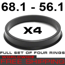 HUB CENTRIC RINGS 68.1 - 56.1mm (SET OF 4 RINGS)LOW $ WORLD shipping (68,1-56,1)