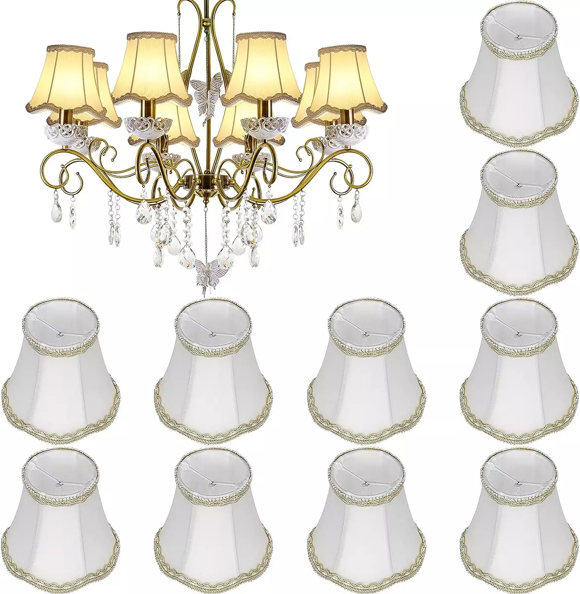 10 Pcs Shades for Chandeliers European Small Lamp Shade Chandelier