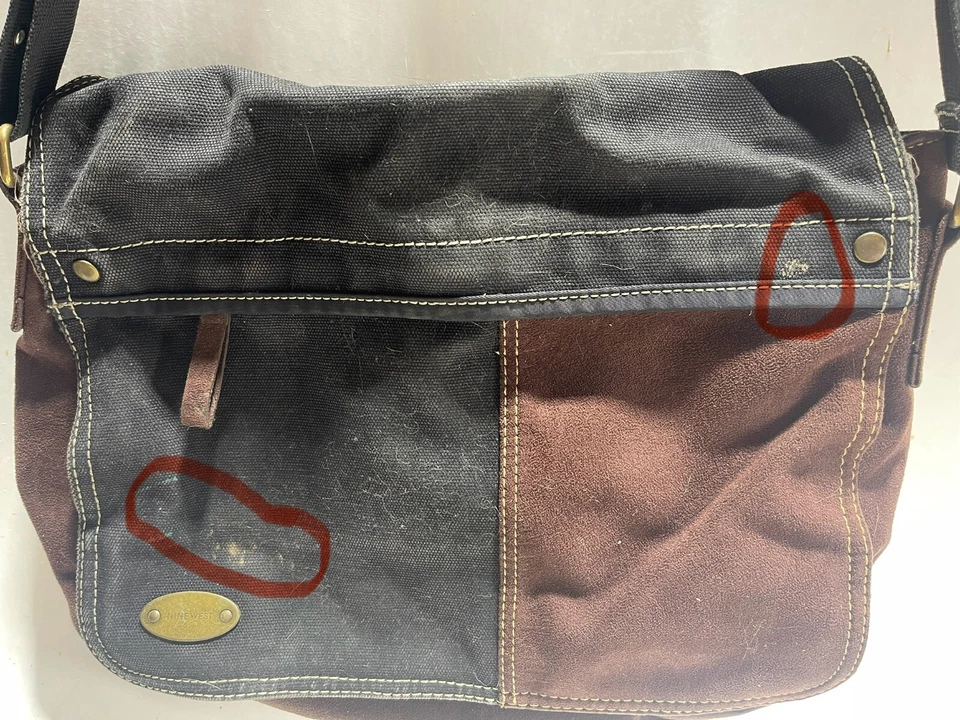 Маленькая коричневая/черная вельветовая сумка через плечо Nine West - Изображение 2 из 4