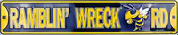 Georgia Tech Yellow Jackets Metal Street Sign 24 X 5 Ga Ramblin' Wreck Rd Road Georgia Tech Yellow Jackets Metal Street Sign 24 X 5 Ga Ramblin' Wreck Rd Road