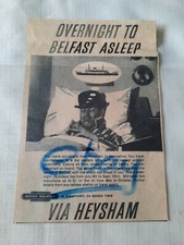 1961 BRITISH RAILWAYS BELFAST VIA HEYSHAM - Newspaper Advert Original Vintage