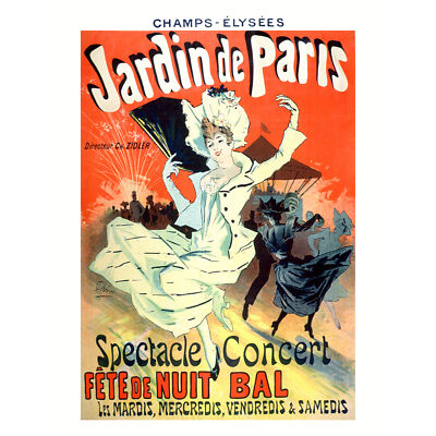 Cheret Night Party Ball Show Tanz Werbung XL Wandbild Leinwandbild