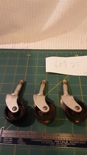 Lot 25 Set Of 3 Casters 1 & 1/2" Wide Plastic Wheels w Metal Hardware Preowned 