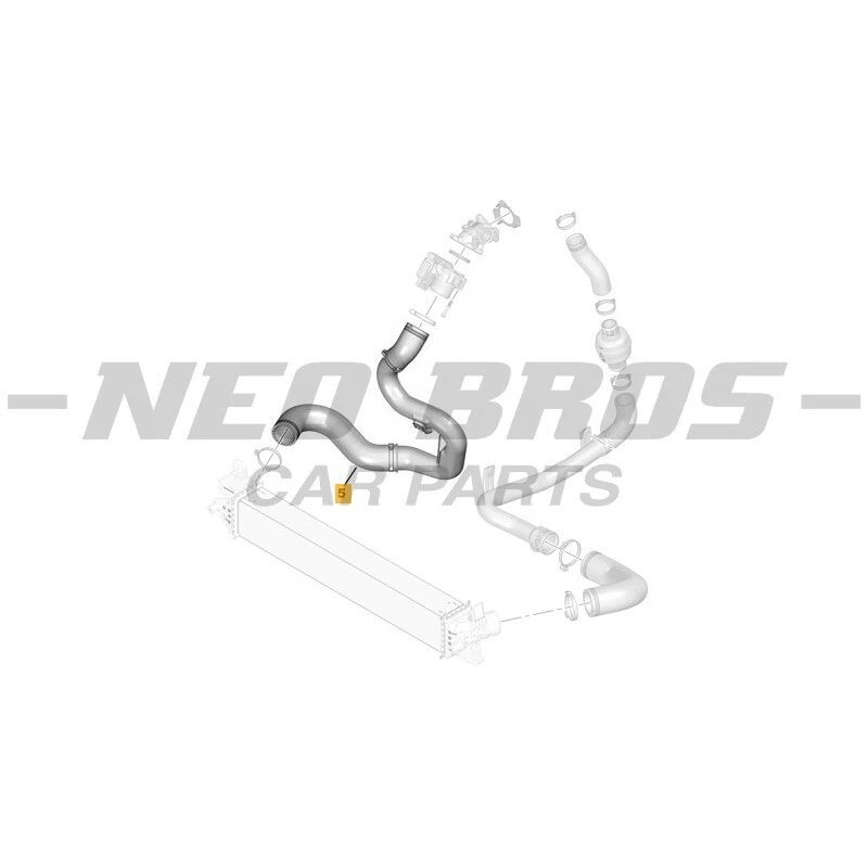 Manguera Intercooler Derecha OE Citroen Relay Peugeot Boxer 2.0 2.2 DW12 1614084380 Foto 4 de 4