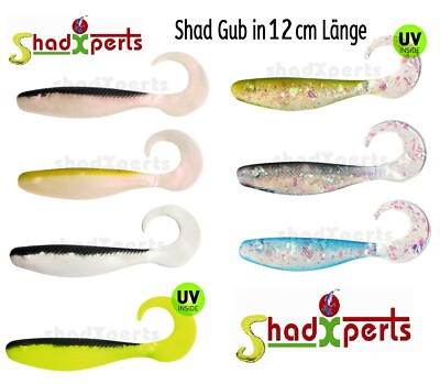 5 ShadXperts Shad Grub Banjo Gummifische  Twister Gummiköder Barsch Hecht Zander